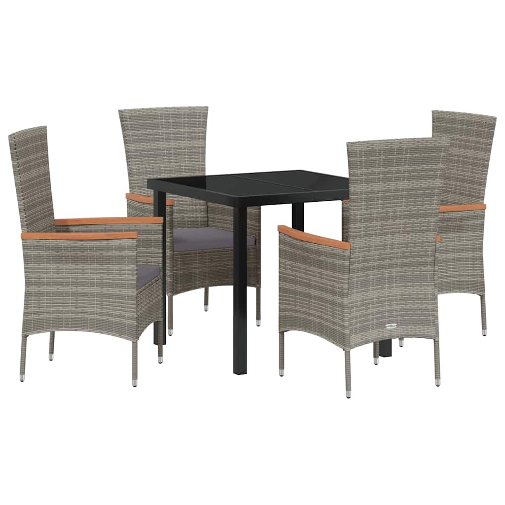 Set da Pranzo per Giardino 5 pz Grigio