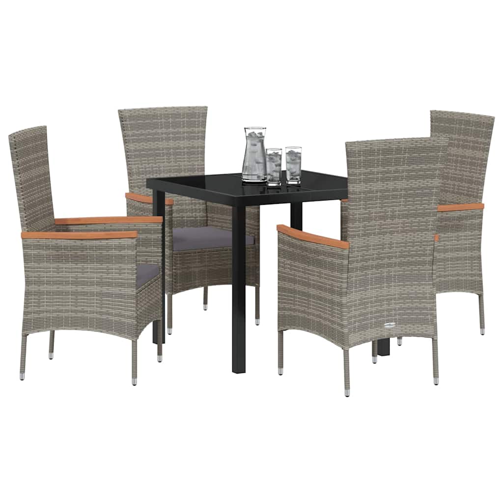 Set da Pranzo per Giardino 5 pz Grigio
