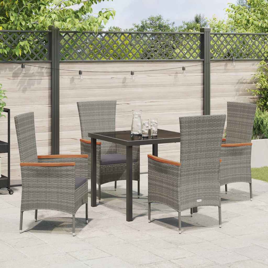 Set da Pranzo per Giardino 5 pz Grigio
