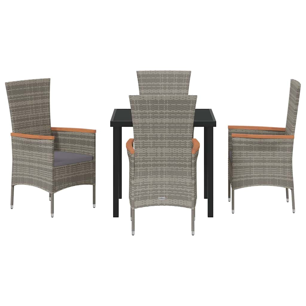 Set da Pranzo per Giardino 5 pz Grigio