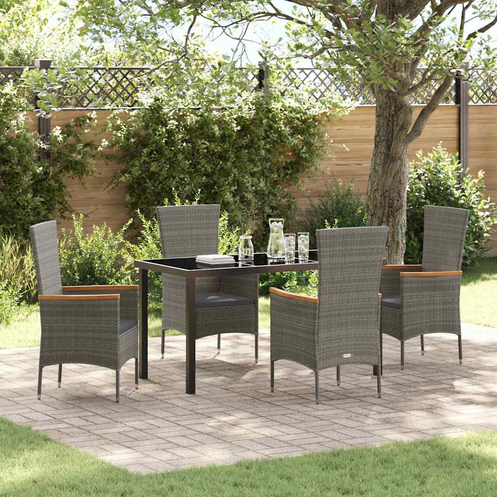 Set da Pranzo per Giardino 5 pz Grigio