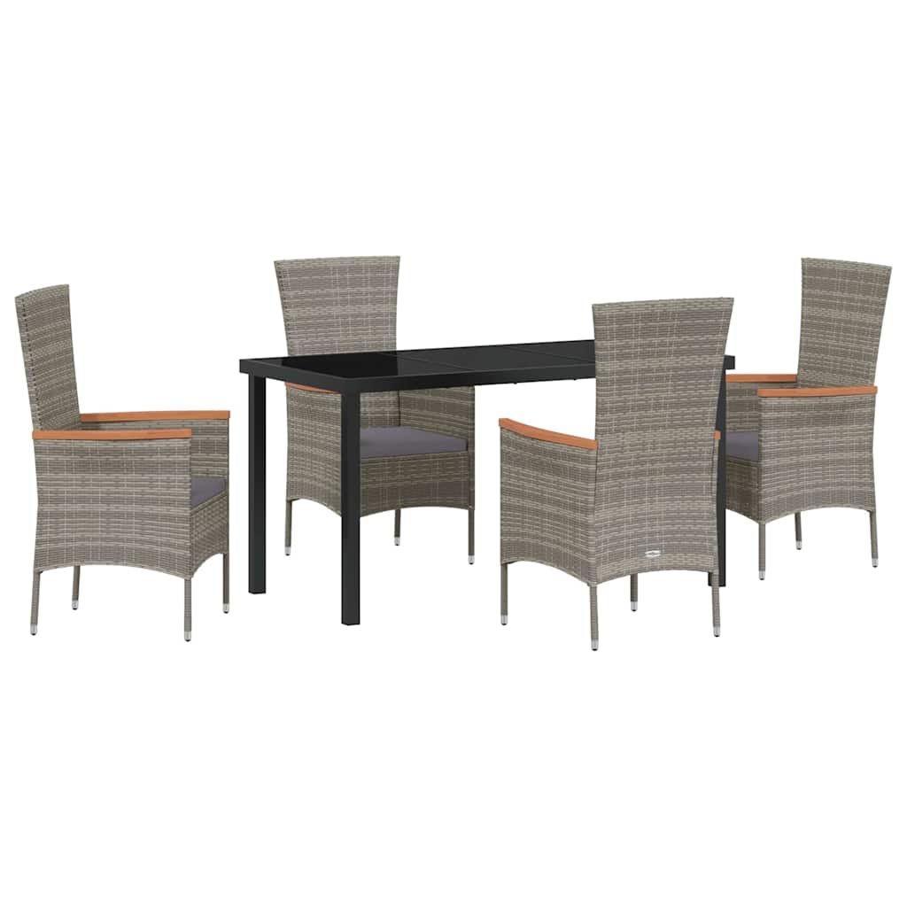 Set da Pranzo per Giardino 5 pz Grigio