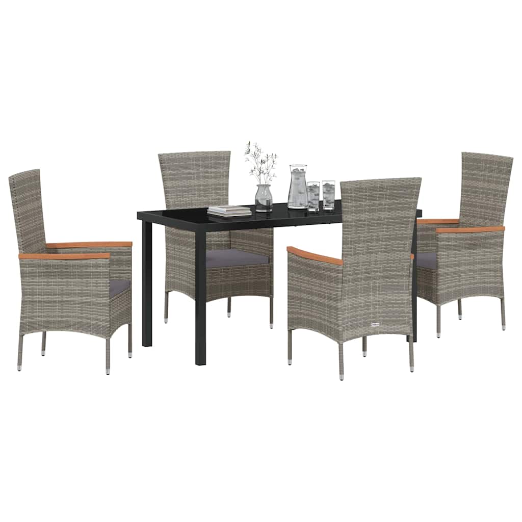 Set da Pranzo per Giardino 5 pz Grigio