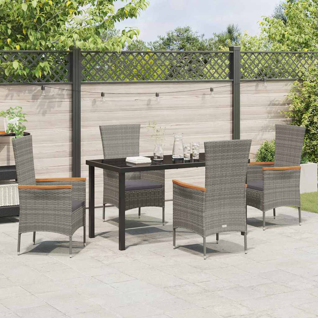 Set da Pranzo per Giardino 5 pz Grigio