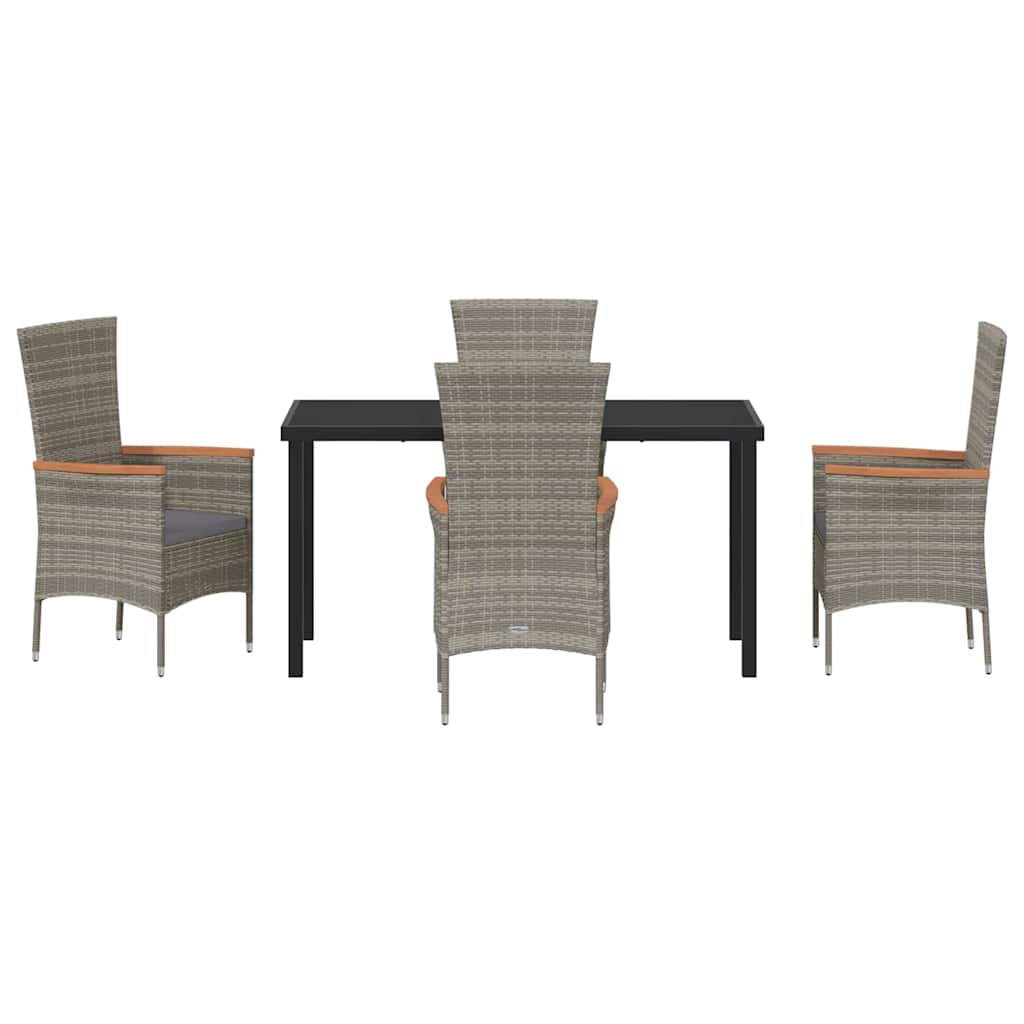 Set da Pranzo per Giardino 5 pz Grigio