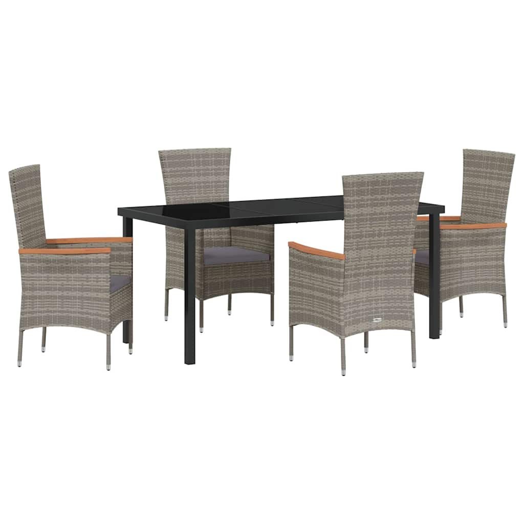 Set da Pranzo per Giardino 5 pz Grigio