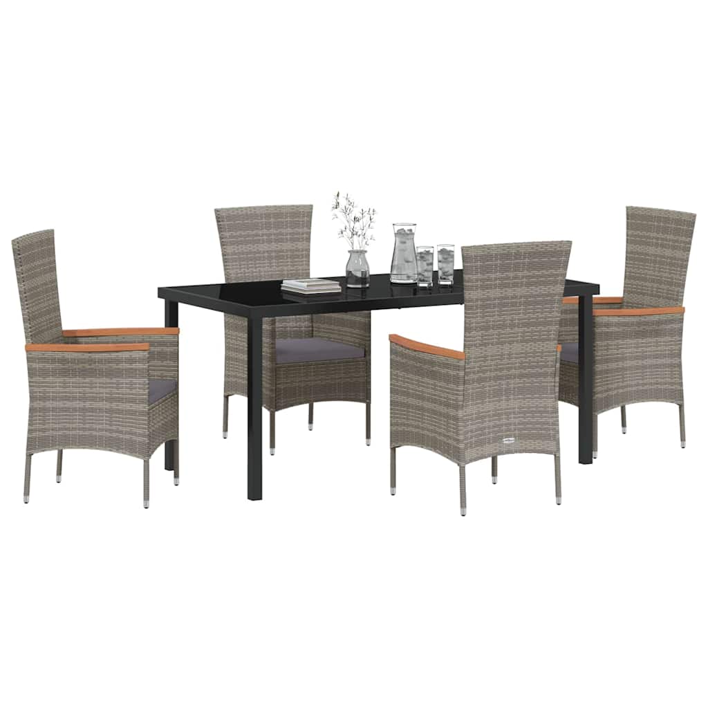Set da Pranzo per Giardino 5 pz Grigio