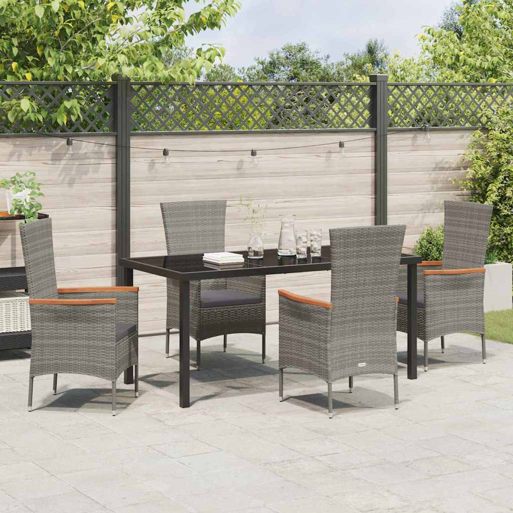 Set da Pranzo per Giardino 5 pz Grigio