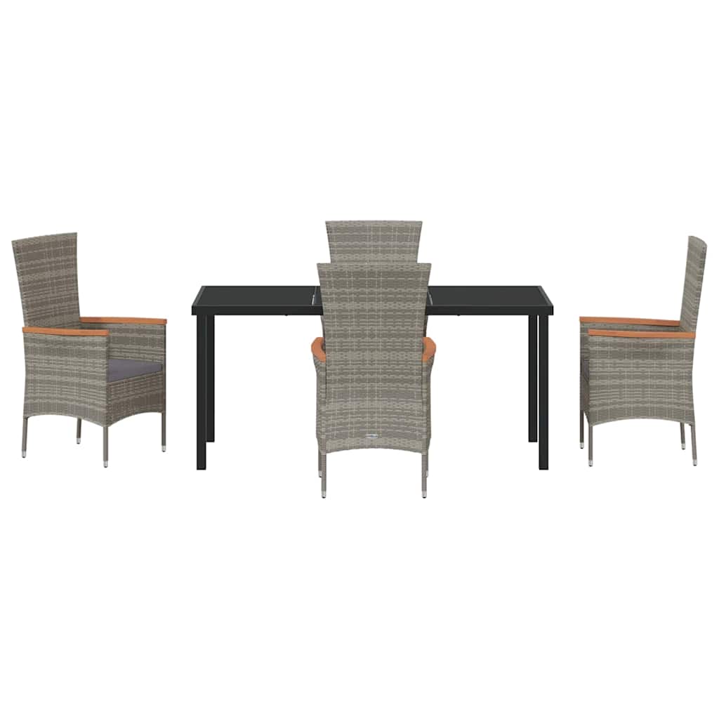 Set da Pranzo per Giardino 5 pz Grigio