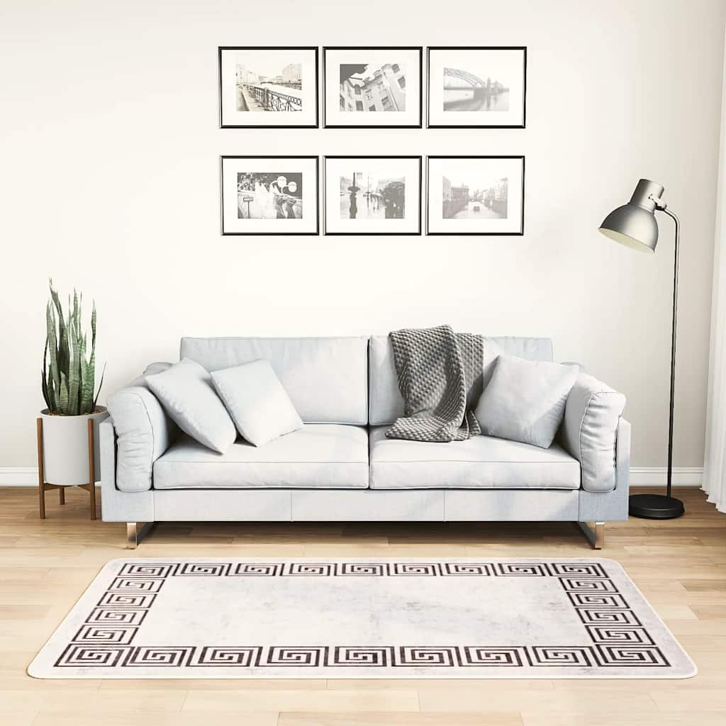 Tappeto Lavabile 80x150 cm Beige Chiaro