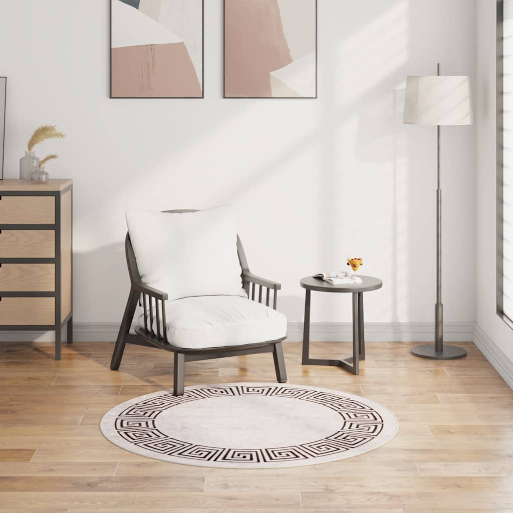 Tappeto Lavabile φ120 cm Beige Chiaro