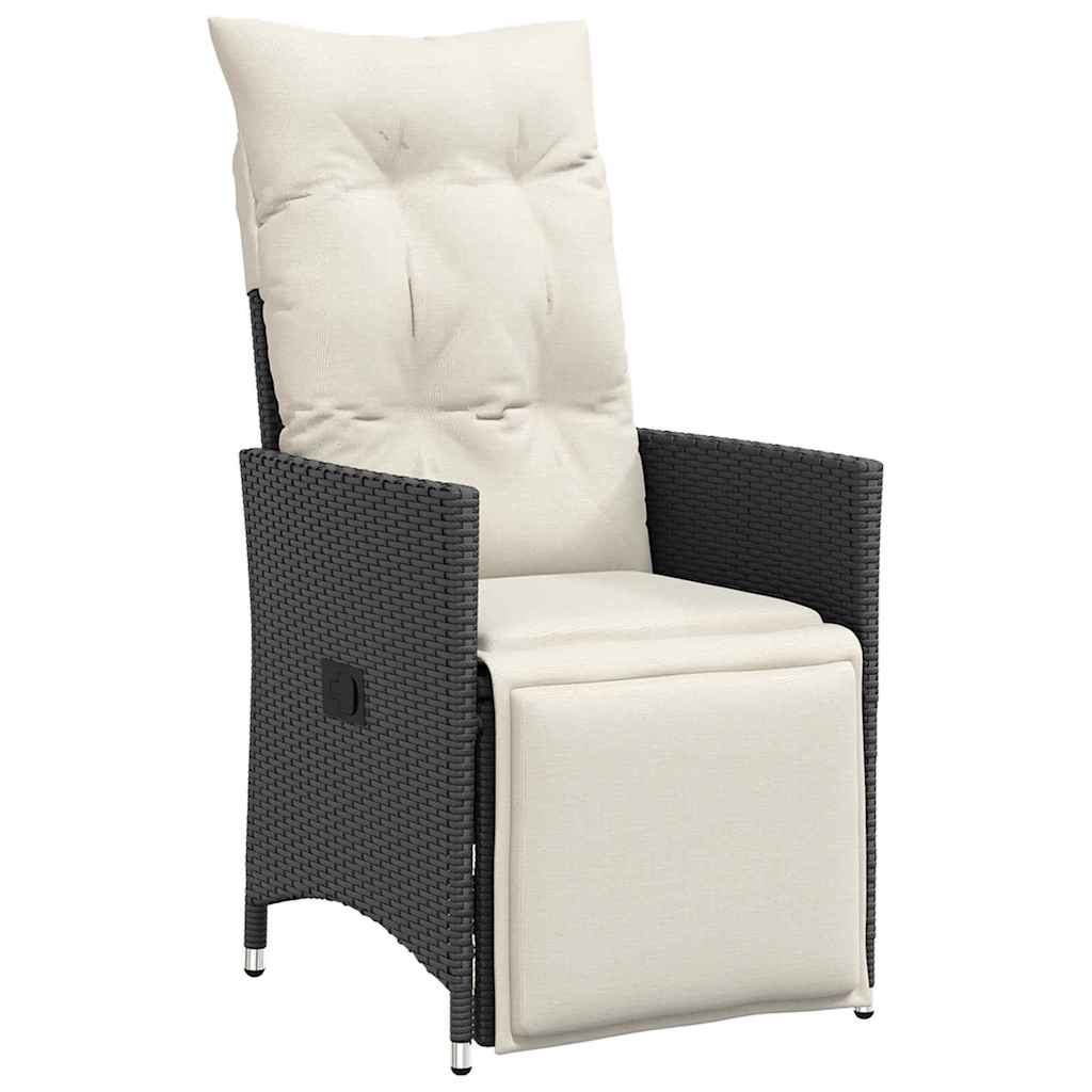 Set da Pranzo per Giardino 5 pz Nero polyrattan