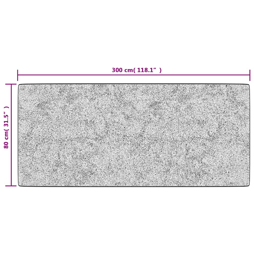 Tappeto Lavabile 80x300 cm Grigio