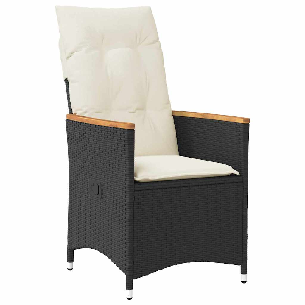 Set da Pranzo per Giardino 5 pz Nero polyrattan