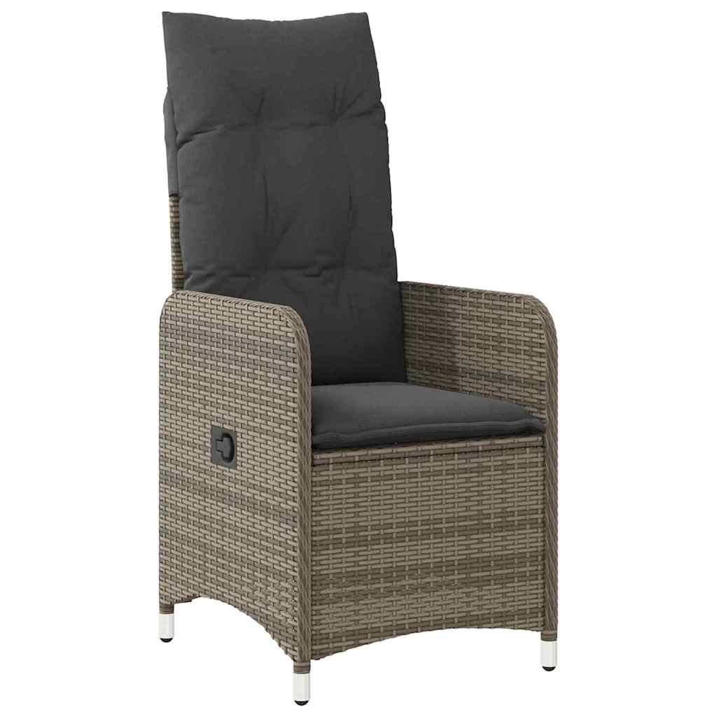 Set da Pranzo per Giardino 3 pz Grigio polyrattan