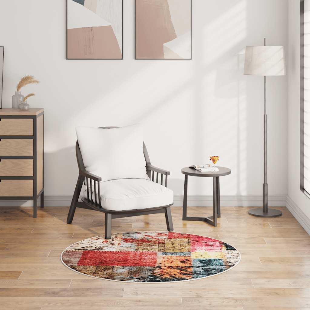 Tappeto Lavabile Patchwork φ120 cm Multicolore