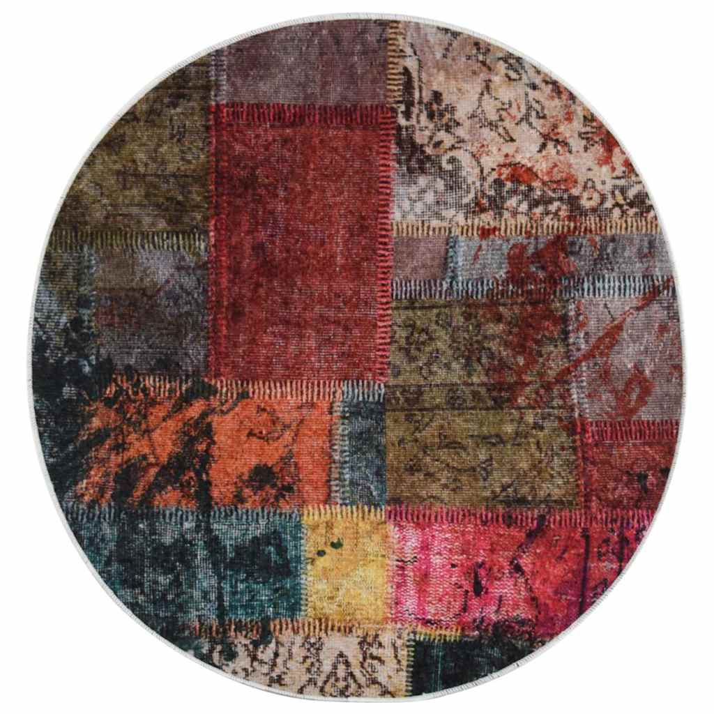 Tappeto Lavabile Patchwork φ120 cm Multicolore