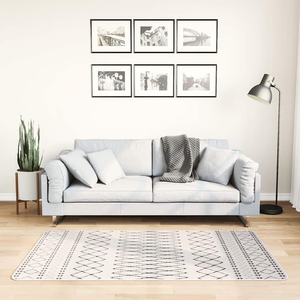 Tappeto Lavabile 80x150 cm Bianco e Nero