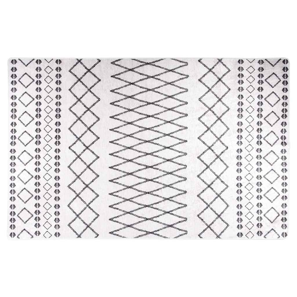 Tappeto Lavabile 80x150 cm Bianco e Nero