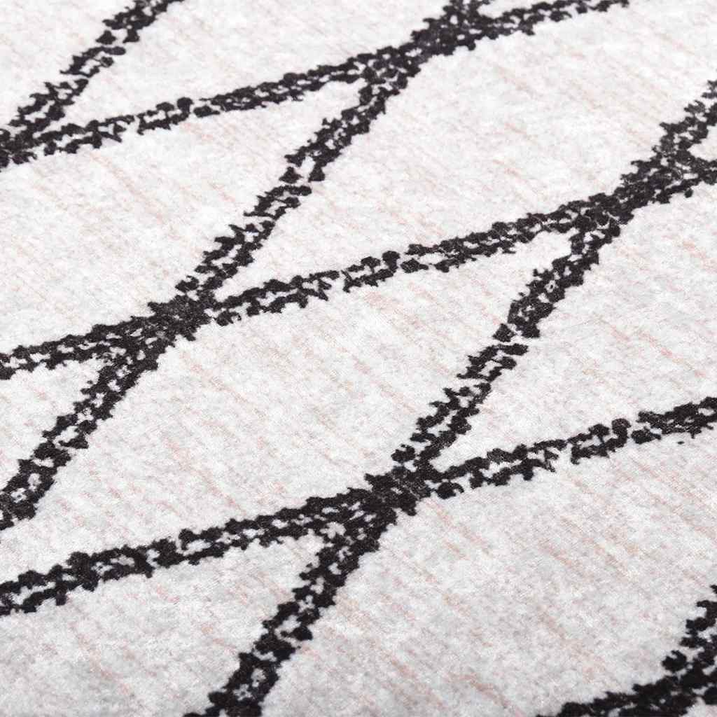Tappeto Lavabile 80x150 cm Bianco e Nero