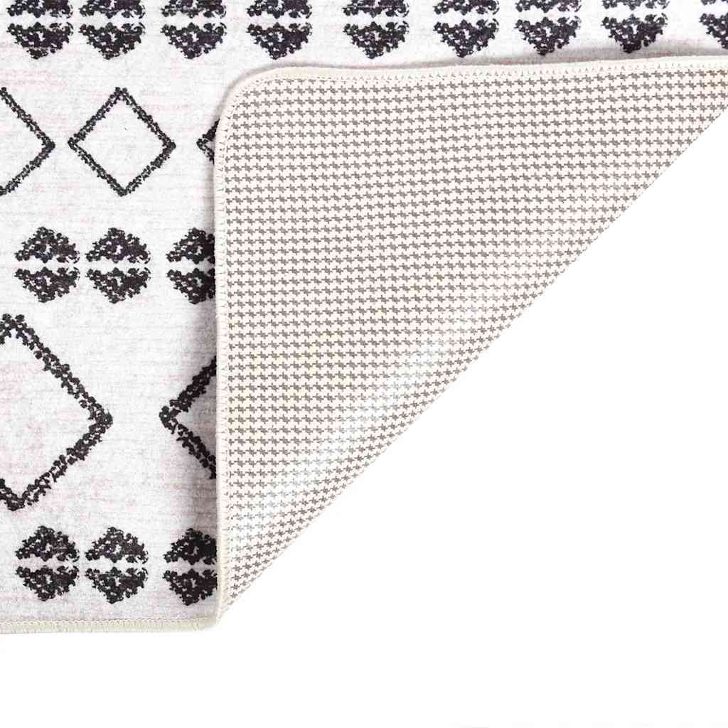Tappeto Lavabile 80x150 cm Bianco e Nero