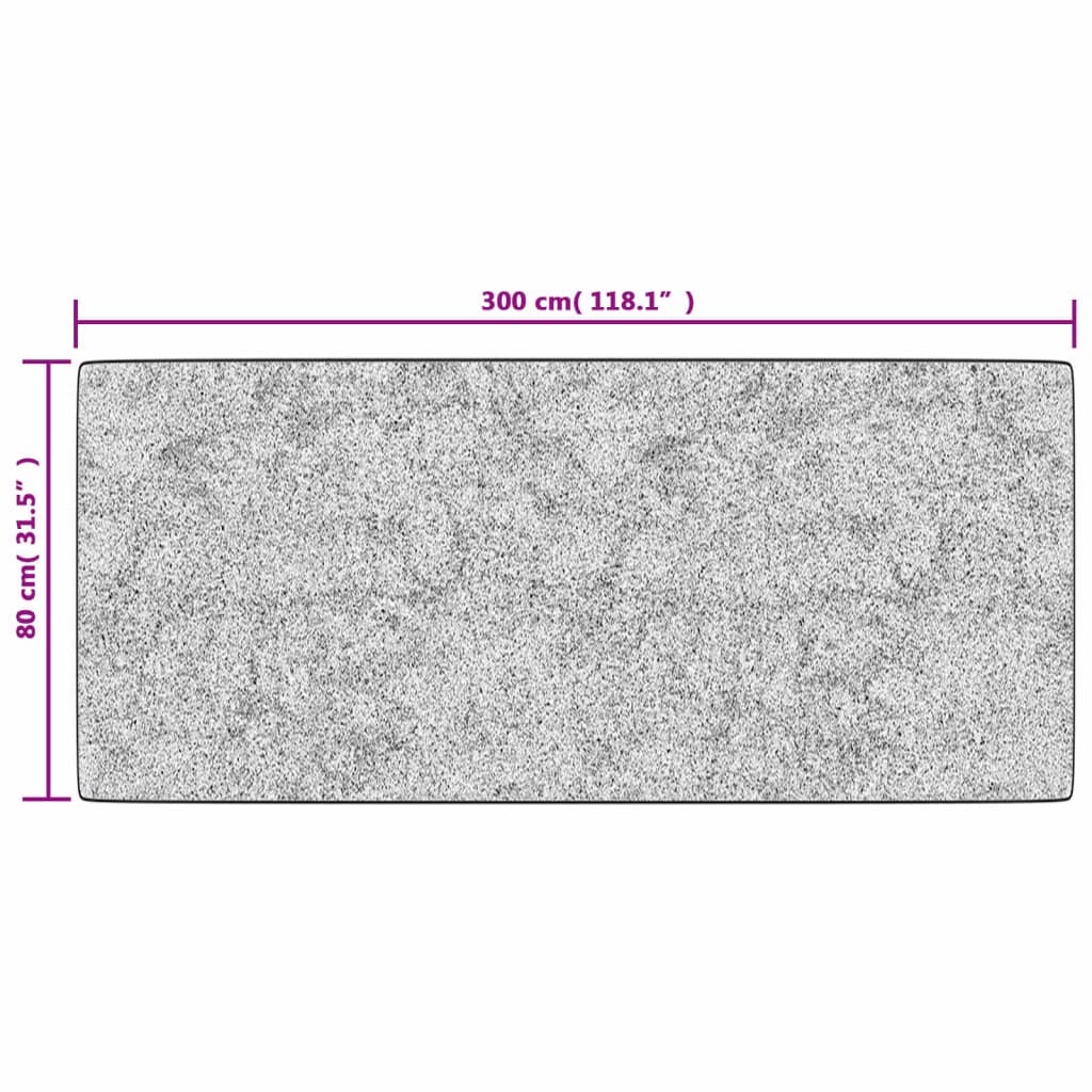 Tappeto Lavabile 80x300 cm Bianco e Nero