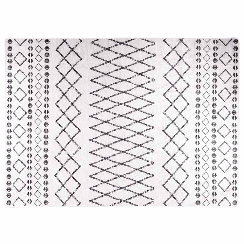 Tappeto Lavabile 120x180 cm Nero e Bianco