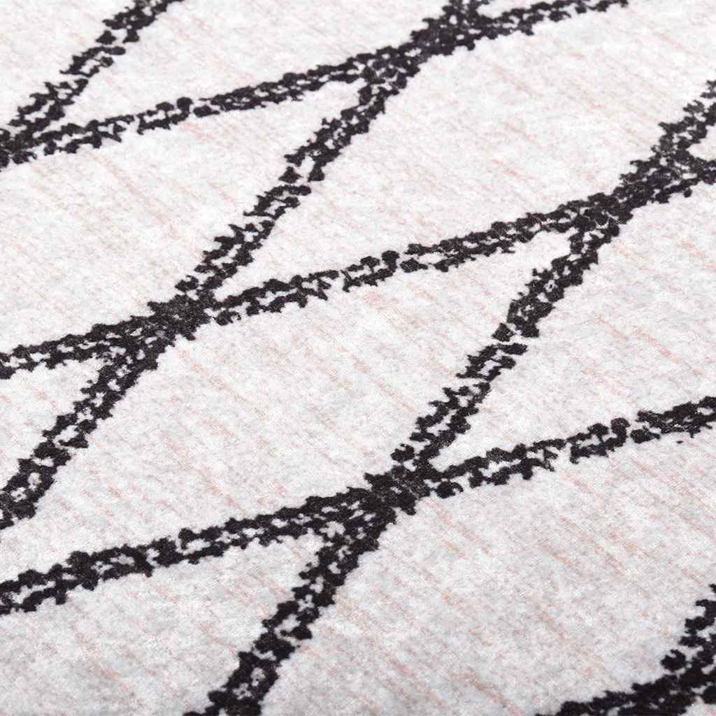 Tappeto Lavabile 120x180 cm Nero e Bianco