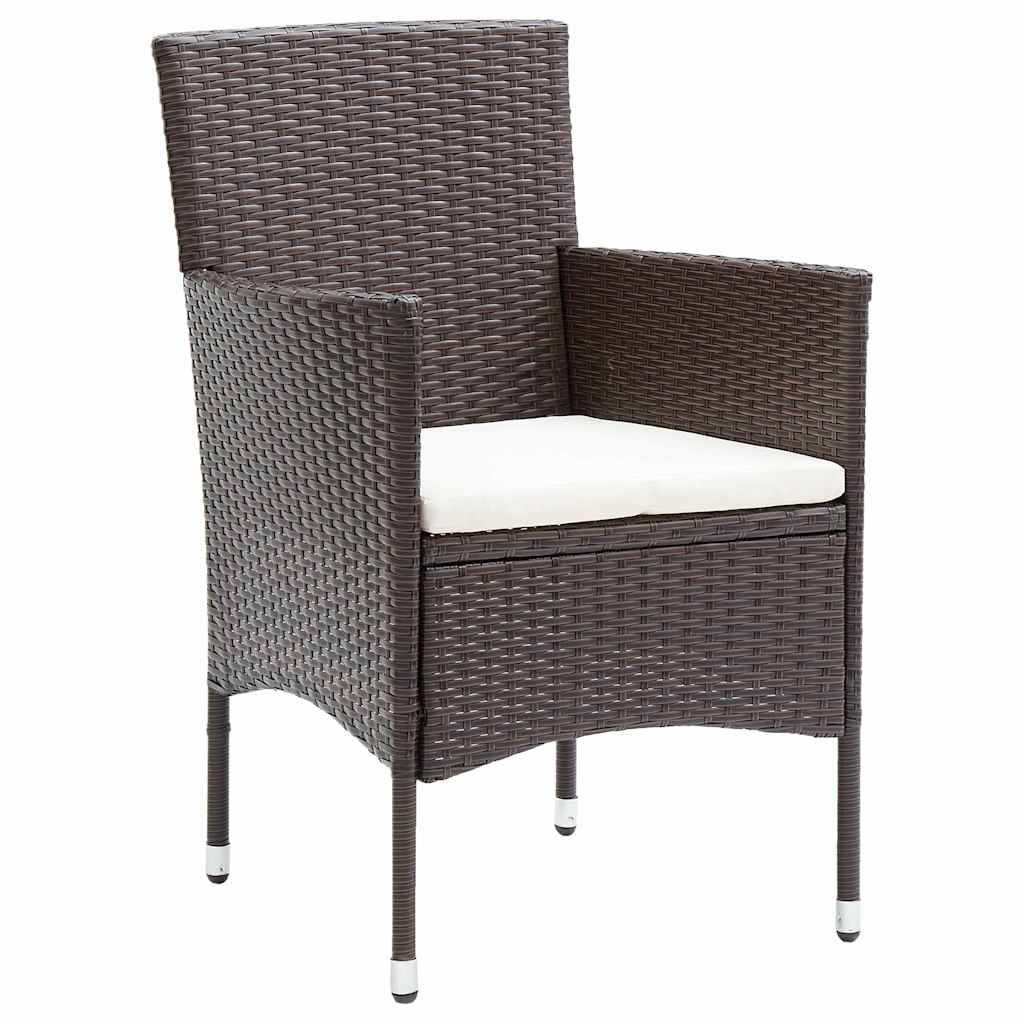 Set da Pranzo per Giardino 5 pz Marrone polyrattan