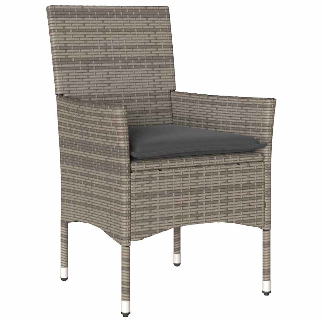 Set da Pranzo per Giardino 5 pz Grigio polyrattan