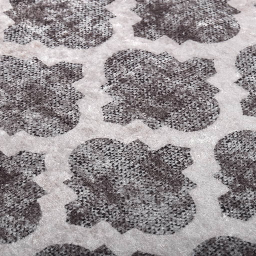 Tappeto Lavabile 160x230 cm Grigio e Bianco