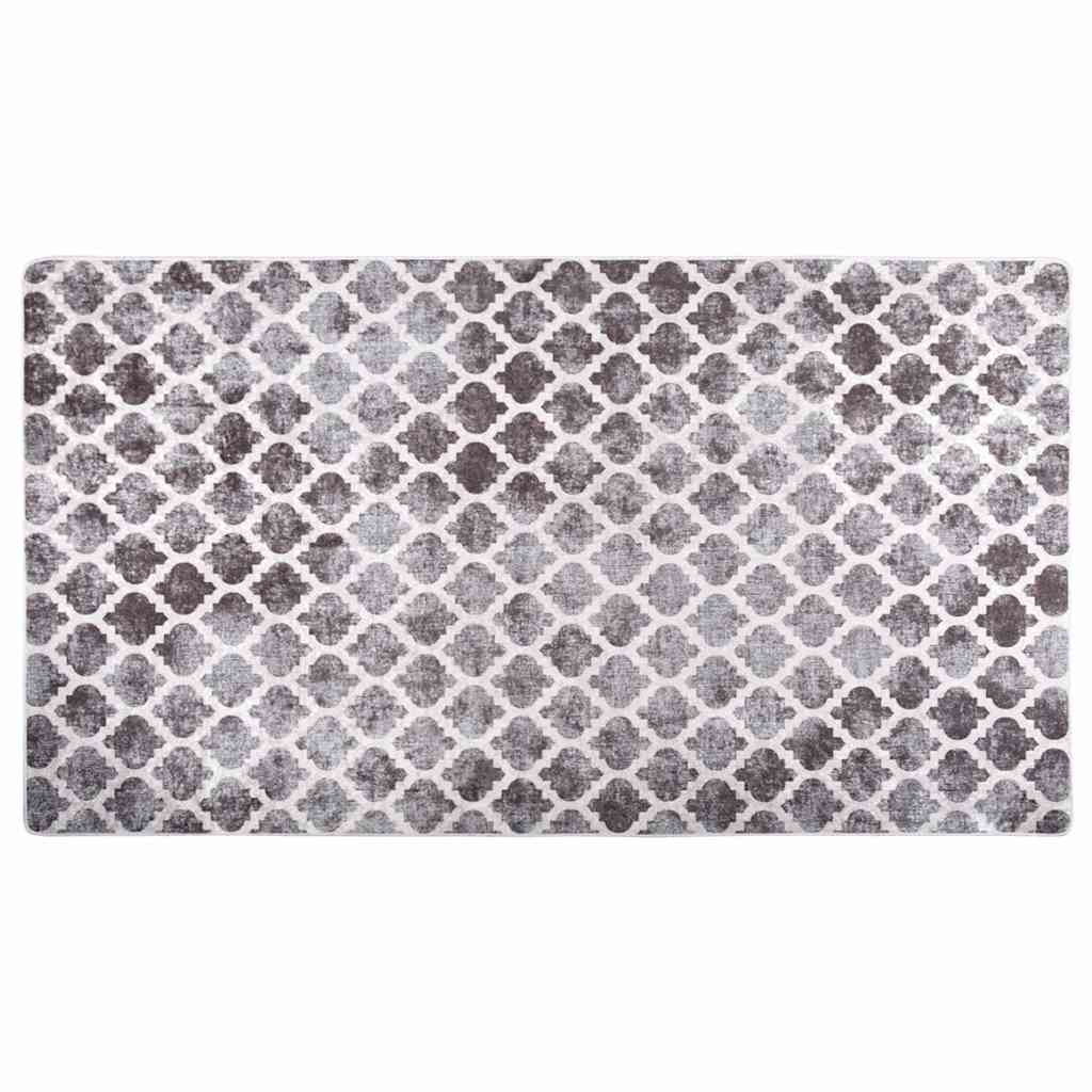 Tappeto Lavabile 190x300 cm Grigio e Bianco
