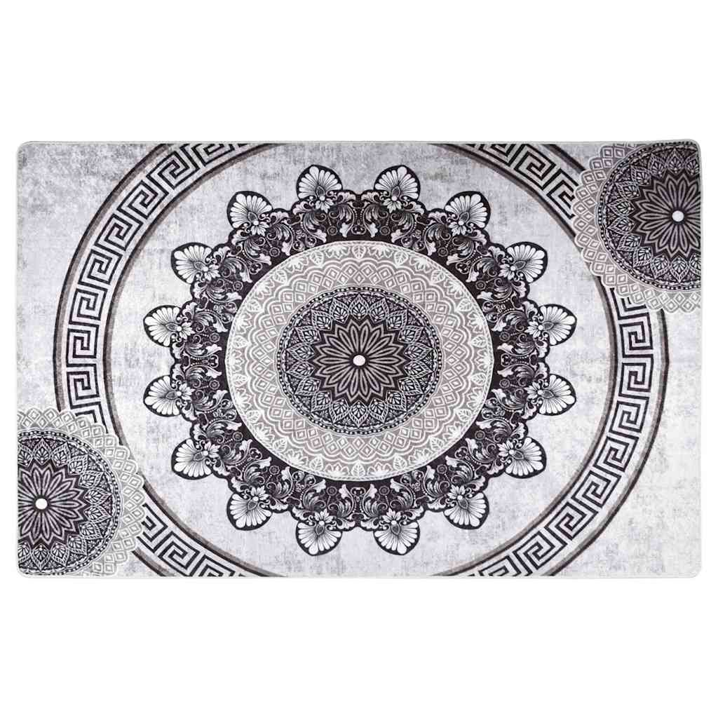 Tappeto Lavabile 160x230 cm Nero e Grigio