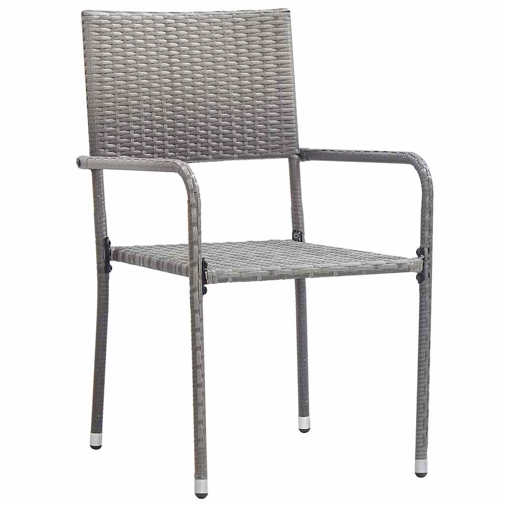 Set da Pranzo per Giardino 9 pz Grigio polyrattan