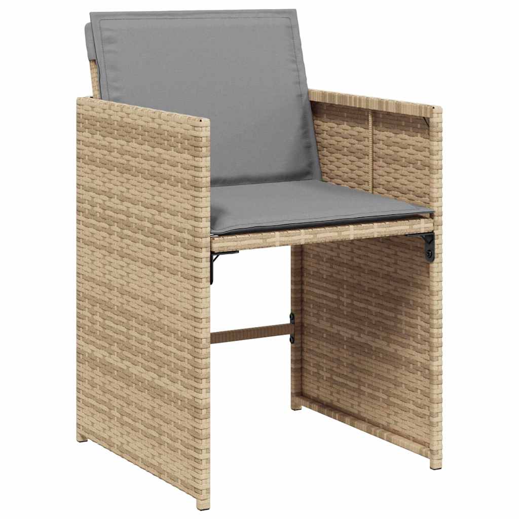 Set da Pranzo per Giardino 9 pz Beige polyrattan