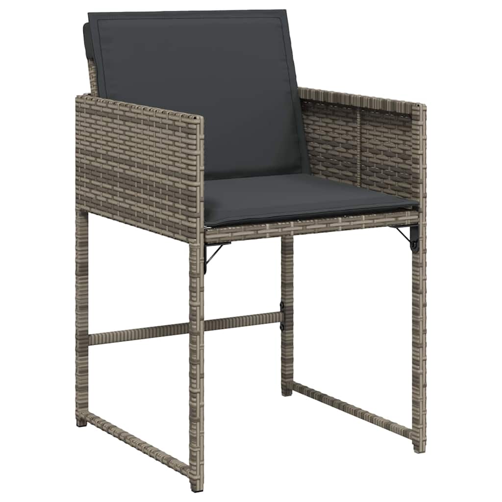 Set da Pranzo per Giardino 9 pz Grigio polyrattan