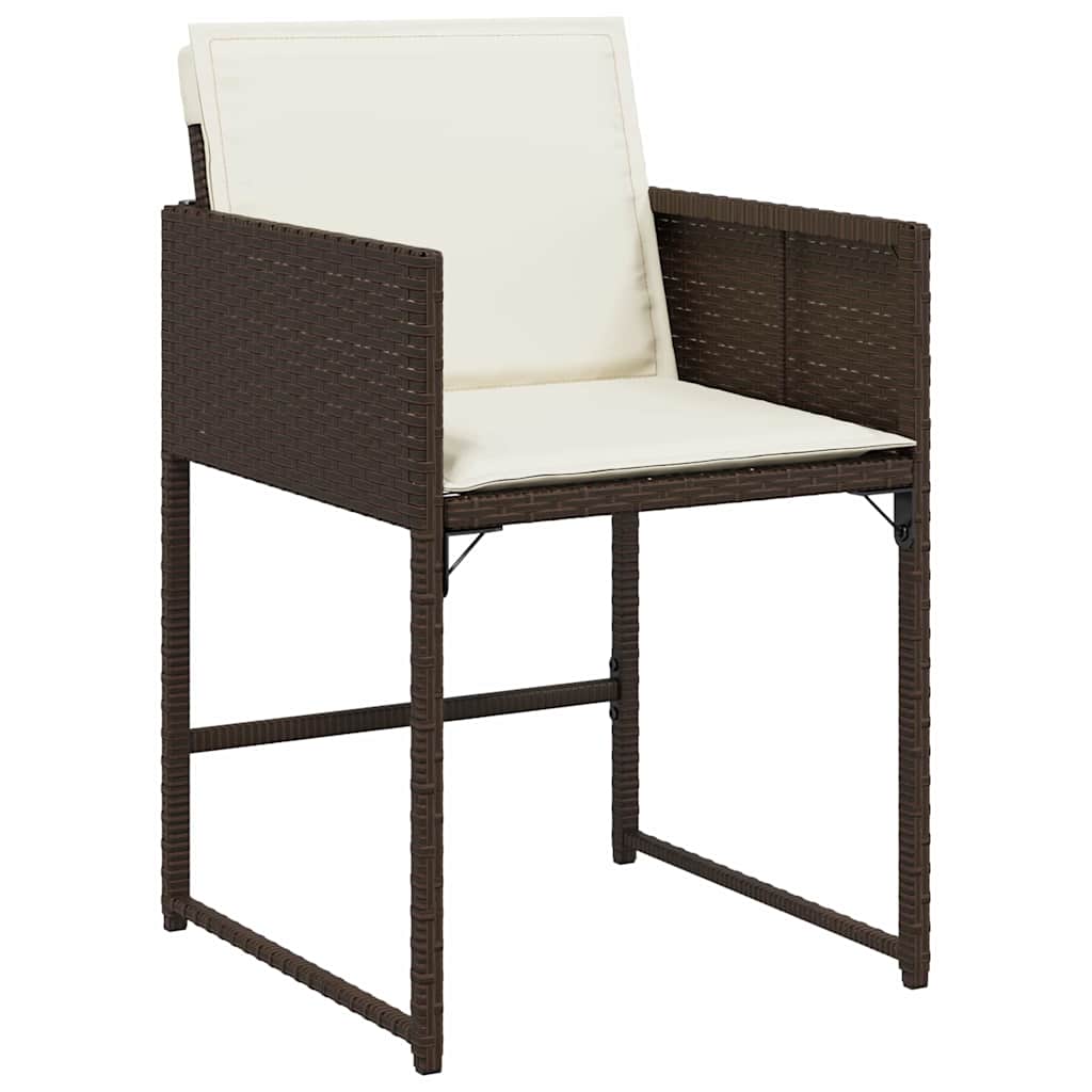 Set da Pranzo per Giardino 9 pz Marrone polyrattan