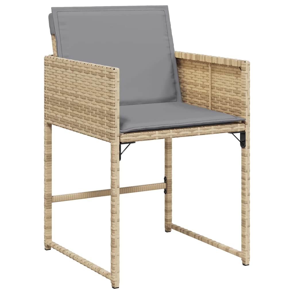 Set da Pranzo per Giardino 9 pz Beige polyrattan