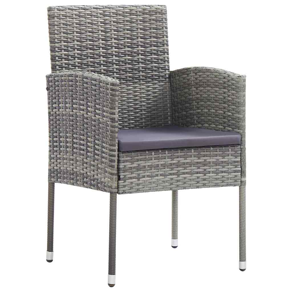 Set da Pranzo per Giardino 5 pz Grigio polyrattan