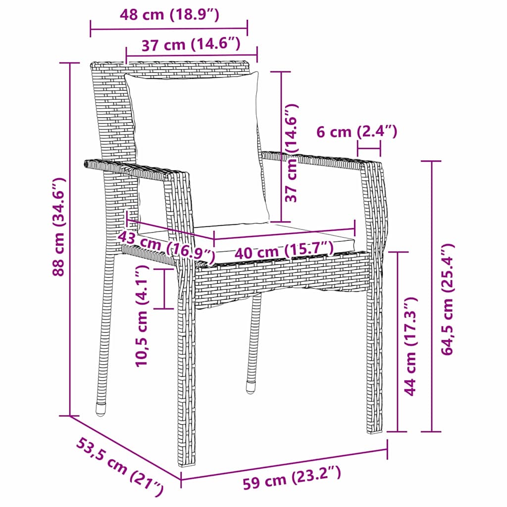 Set da Pranzo per Giardino 5 pz Nero polyrattan