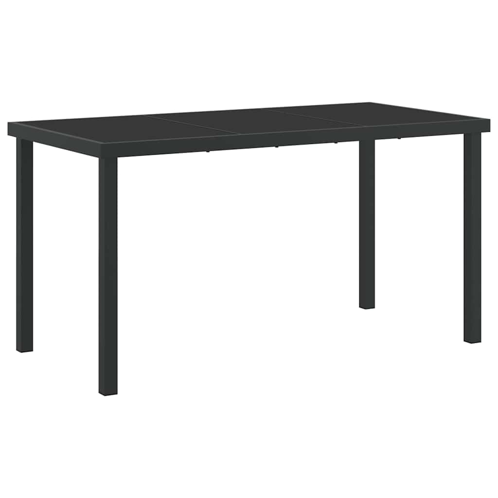 Set da Pranzo per Giardino 5 pz Nero polyrattan