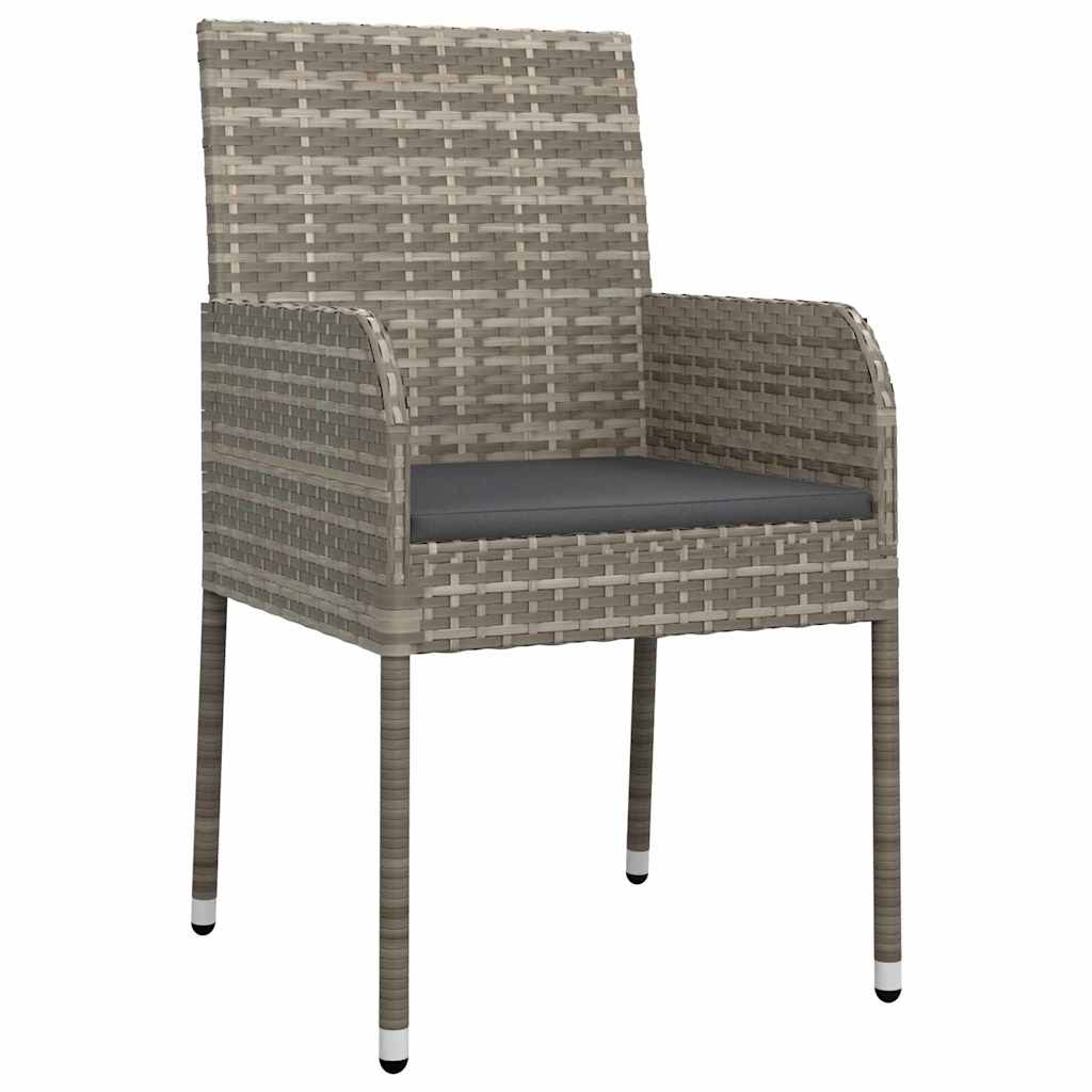 Set da Pranzo per Giardino 5 pz Grigio polyrattan