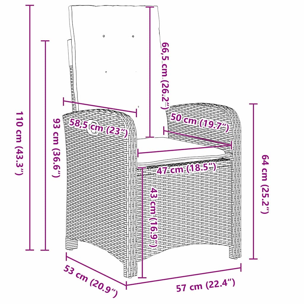 Set da Pranzo per Giardino 5 pz Grigio polyrattan