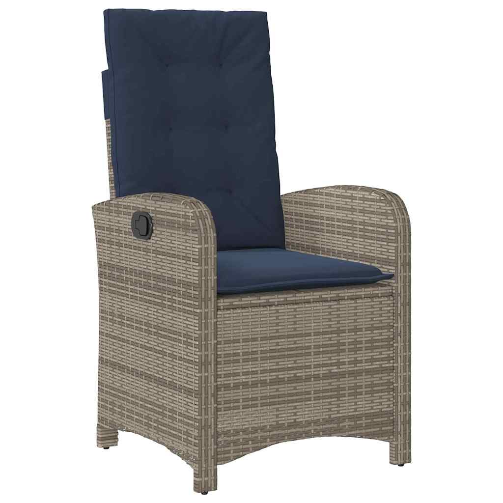 Set da Pranzo per Giardino 5 pz Grigio polyrattan