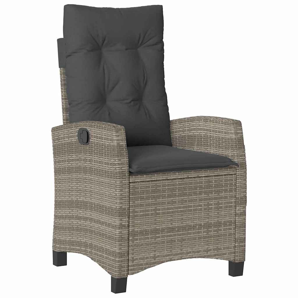 Set da Pranzo per Giardino 3 pz Grigio polyrattan