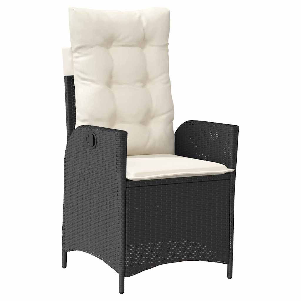Set da Pranzo per Giardino 5 pz Nero polyrattan