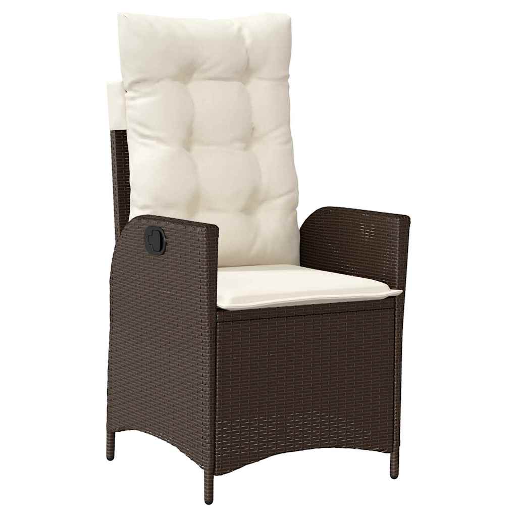 Set da Pranzo per Giardino 5 pz Marrone polyrattan