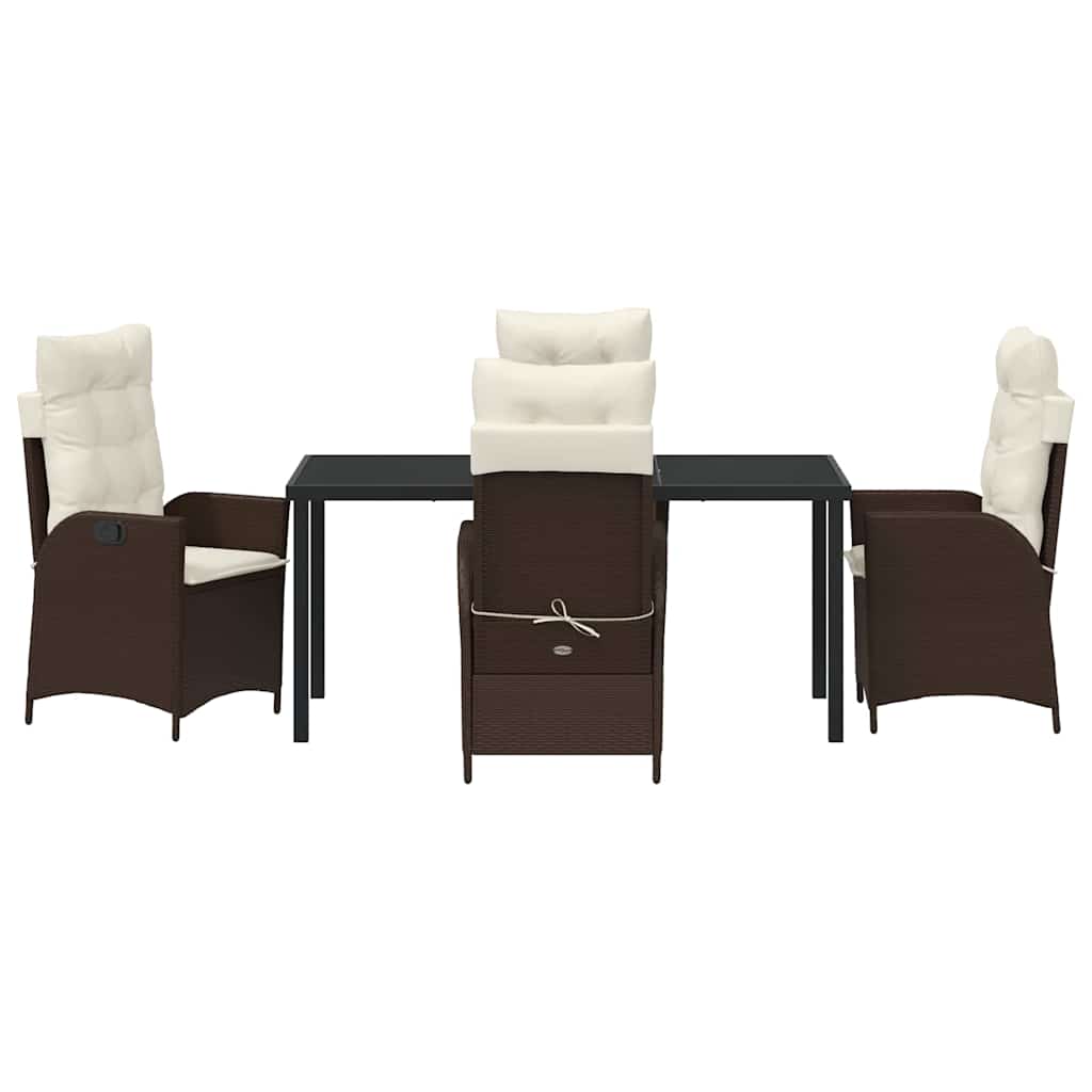 Set da Pranzo per Giardino 5 pz Marrone polyrattan