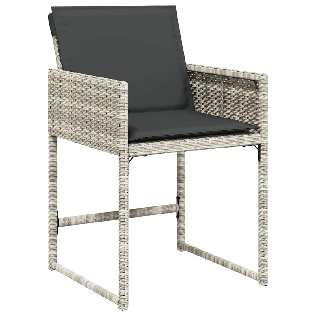 Set da Pranzo per Giardino 5 pz Grigio chiaro polyrattan