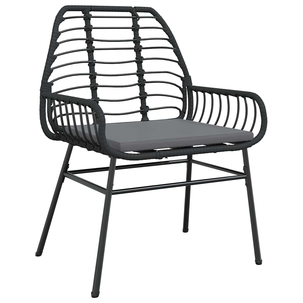 Set da Pranzo per Giardino 5 pz Nero polyrattan